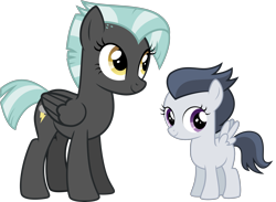 Size: 2737x2000 | Tagged: safe, artist:whalepornoz, rumble, thunderlane, pegasus, pony, g4, duo, female, filly, foal, lightningroad, male to female, mare, rule 63, siblings, simple background, sisters, transparent background, tumble, vector