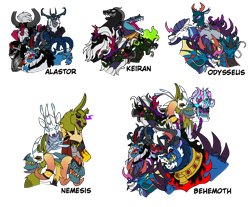 Size: 2414x2000 | Tagged: safe, artist:zetikoopa, ahuizotl, dragon lord torch, grogar, king sombra, lord tirek, opaline arcana, pharynx, pony of shadows, prince blueblood, shining armor, storm king, stronghoof hoofstrong (tfh), oc, oc:alastor, oc:bass thunder, oc:behemoth, oc:dark havok, oc:keiran, oc:khalfani, oc:nemesis, oc:odysseus, oc:phantom infinite, ahuizotl (species), centaur, changedling, changeling, deer, dragon, goat, griffon, hybrid, kirin, longma, monster rabbit, pony, reindeer, shadow pony, siren, storm creature, umbrum, unicorn, taur, them's fightin' herds, g4, g5, alexandrite arcane, amalgamation, community related, female to male, fusion, horn, male, male siren, monster prince blueblood, monster shining armor, prince pharynx, rule 63, springtrap, stallion