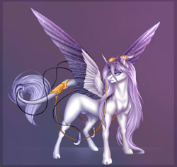 Size: 1280x1212 | Tagged: safe, artist:charlotte38, oc, oc only, alicorn, alicorn oc, horn, leonine tail, male, nudity, sheath, solo, stallion, tail, wings