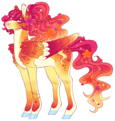 Size: 2452x2572 | Tagged: safe, artist:sleepy-nova, oc, oc only, oc:hibiscus, pegasus, pony, blank flank, blaze (coat marking), blue eyes, blue hooves, bracelet, braid, coat markings, colored belly, colored eyebrows, colored eyelashes, colored fetlocks, colored hooves, colored pinnae, colored sketch, colored wings, colored wingtips, ear piercing, earring, eye clipping through hair, eyebrows, eyebrows visible through hair, eyelashes, facial markings, feathered wings, female, female oc, flower, flower in hair, flower in tail, flower on ear, folded wings, gift art, gradient coat, gradient legs, gradient mane, gradient pinnae, gradient tail, gradient wingtips, hibiscus, high res, hooves, jewelry, lacrimal caruncle, leg markings, long mane, long tail, looking back, mare, mare oc, multicolored mane, multicolored tail, no pupils, orange mane, orange tail, orange wings, pale belly, pegasus oc, piercing, ponytail, red eyelashes, shiny hooves, shiny wingtips, simple background, sketch, smiling, snip (coat marking), solo, sparkles, sparkly wings, sparkly wingtips, spots, standing, star earring, star mark, stars, tail, tall ears, thick eyelashes, tied mane, transparent background, wavy mane, wavy tail, wing fluff, wing markings, wings, yellow coat