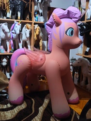 Size: 3072x4096 | Tagged: safe, sunny starscout, alicorn, inflatable pony, pony, unicorn, g5, spoiler:g5, bootleg, hongyi, horn, indoors, inflatable, inflatable toy, photo, solo