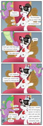 Size: 1600x4668 | Tagged: safe, artist:pony4koma, raven, spike, dragon, pony, unicorn, g4, my little pony: friendship is magic, sparkle's seven, bedroom, canterlot, clothes, comic, confused, crossed legs, crown, cute, evil smile, facial expressions, female, flying, glasses, hair bun, happy, hard-won helm of the sibling supreme, hoof tapping, horn, implied hanging, implied princess celestia, looking at each other, looking at someone, magic, male, mare, necktie, older, older spike, ravenbetes, secretary, ship:ravenspike, shipping, smiling, speech bubble, spikabetes, spikelove, straight, supportive, tail, tapping, throne, uplifting, weapons-grade cute, winged spike, wings