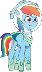 Size: 704x1197 | Tagged: safe, artist:prixy05, rainbow dash, pegasus, pony, g4, g5, my little pony: tell your tale, astrodash, astronaut, clothes, costume, female, g4 to g5, generation leap, mare, nightmare night costume, simple background, solo, space helmet, transparent background, vector