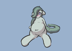 Size: 1101x778 | Tagged: safe, artist:voraciouscutie, marble pie, earth pony, pony, g4, belly, belly button, big belly, blushing, chubby, doodle, embarrassed, fat, female, fetish, looking at you, marble pudge, mare, nervous, solo