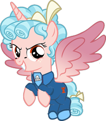 Size: 693x790 | Tagged: safe, artist:rydercash14, cozy glow, alicorn, pony, g4, alicornified, clothes, cosplay, costume, cozybetes, cozycorn, crossover, cute, evil smile, female, filly, foal, foop (irep), mare, race swap, simple background, smiling, solo, the fairly oddparents, transparent background