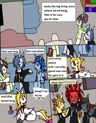 Size: 1249x1613 | Tagged: safe, artist:ask-luciavampire, oc, oc:axel, pegasus, pony, undead, unicorn, vampire, vampony, comic, comic page, horn, kingdom hearts, organization xiii, roxas, tumblr, xion, zexion