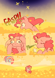 Size: 2733x3866 | Tagged: safe, artist:piesinful, pinkie pie, earth pony, pony, comic:unlucky day, fanfic:cupcakes, g4, comic, female, flower, mare, no dialogue, solo