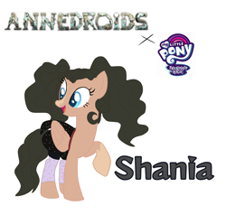 Size: 3962x3776 | Tagged: safe, artist:earth.loser, pegasus, g4, annedroids (tv show), clothes, crossover, leggings, markings, open mouth, pigtails, polka dot skort, polka dot socks, raised hoof, reference sheet, shania (annedroids), skort, tv show