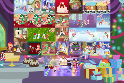 Size: 6480x4320 | Tagged: safe, anonymous artist, alice the reindeer, apple bloom, applejack, aurora the reindeer, banner mares, big macintosh, bori the reindeer, caramel, coral currents, cottonflock, crescendo, derpy hooves, diamond tiara, dinky hooves, flutterholly, fluttershy, gentle breeze, helia, linky, mallow flower, mochaccino, pinkie pie, pokey pierce, posey shy, rainbow dash, rare find, rarity, shoeshine, silver spoon, spearmint gust, spike, stratus wind, sunshower raindrops, toe-tapper, torch song, twilight sparkle, oc, oc:apple sorbet, oc:late riser, oc:pink lemonade, alicorn, bird, deer, dragon, earth pony, pegasus, pony, rabbit, reindeer, squirrel, unicorn, series:fm holidays, series:hearth's warming advent calendar 2024, a hearth's warming tail, g4, my little pony: friendship is magic, 8 foot candy cane, ><, absurd resolution, advent calendar, alice is not amused, alicornified, all i want for christmas is you, alternate hairstyle, amused, angry, animal, animal costume, argument, armchair, artificial horn, artificial wings, augmented, aurora is not amused, baby, baby carrier, baby pony, basket, bedroom eyes, bell, bell collar, big macintosh is not amused, bipedal, bipedal leaning, blanket, blush lines, blush sticker, blushing, boots, bored, bow, brazier, brothers, buck, cabin, cake, cake topper, camera, candy, candy cane, cap, caroling, censored, censored vulgarity, chair, chimney, chocolate, christmas, christmas cake, christmas lights, christmas pudding, christmas tree, christmas wreath, clothes, cloud, coat, collar, colt, conductor's baton, coralbetes, costume, couch, crescendoflock, crowd, crying, cute, deerified, defrosting, dentist chair, dentistry, derpy being derpy, die hard, dilated pupils, doe, dress, earmuffs, eating, eggnog, elf costume, elf hat, emanata, envelope, equestria's best mother, eyebrows, eyepatch, eyes closed, facehoof, fake beard, family, fangs, father and child, father and son, female, filly, film projector, fire, fire pit, fireplace, flirting, floppy ears, flour, flutterdeer, fluttermom, fluttershy is amused, fluttershy is not amused, fluttershy's cottage, flying, foal, food, fraternal twins, friendship express, frown, frozen, garland, gradient background, grandparents, grin, gritted teeth, group, hair bow, hair dryer, hammer, happy hearth's warming, hat, hearth's warming, hearth's warming doll, high heel boots, high res, holding a pony, holding hooves, holiday, hoof around neck, hoof hold, hooves together, horn, hot chocolate, hug, ice, ice cube, ice skates, ice skating, igloo, indoors, jacket, kitchen, krampus, leaning, letter, licking, licking lips, lineless, locomotive, looking at each other, looking at someone, looking at you, looking into each others eyes, looking up, macabetes, magic, magic horn, magic wings, male, mall santa, mane seven, mane six, mare, mariah carey, meme, microphone, mistletoe, mittens, mouth hold, mug, multicolored hair, music notes, muttonchops, nervous, nervous smile, nightcap, nightgown, nuzzling, offspring, older, older coral currents, one ear down, one-piece swimsuit, open mouth, open smile, ornament, outdoors, pacifier, pajamas, parent:big macintosh, parent:fluttershy, parents:fluttermac, patterned background, pickaxe, pirate costume, pirate hat, plewds, plushie, pointy ponies, ponies in food, ponies riding ponies, ponified, ponytones, popcorn, present, pudding, puffy cheeks, question mark, race swap, rainbow hair, raised eyebrow, raised hoof, reaching, red nose, reindeer costume, reindeerified, riding, riding a pony, roof, rudolph the red nosed reindeer, saddle, santa claus, santa costume, santa hat, santa hooves, scared, scarf, scroll, sea shanty, ship:fluttermac, ship:shys, shipping, shoes, short mane, shyabetes, siblings, silly, singing, sitting, skates, skirt, smiling, smiling at each other, smiling at you, snow, snowball, snowball fight, snowfall, snowpony, snowsuit, species swap, speedo, spinning, spread wings, stallion, standing, standing on one leg, standing on two hooves, steam locomotive, stifling laughter, straight, stratusbetes, strawberry, stroller, sun, sunglasses, sunlight, sunrise, sweater, swimsuit, tack, talk like a pirate day, teary eyes, teeth, the gift givers, thought bubble, throwing, toddler, tongue out, tongue stuck, tongue stuck to pole, toolbox, toy, toy store, train, tree, twilight sparkle (alicorn), twilight's castle, unamused, varying degrees of want, vest, wall of tags, whipped cream, why weren't you at elf practice?, window, windswept mane, wingboner, wingless spike, wings, winter, winter outfit, woohoo, wreath