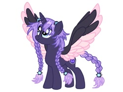 Size: 1080x810 | Tagged: artist needed, safe, alicorn, pony, g4, braid, braided tail, crossover, cutie mark, female, hair, hair accessory, headgear, horn, hyperdimension neptunia, neptune (hyperdimension neptunia), ponified, purple hair, purple heart (neptunia), solo, tail, wings