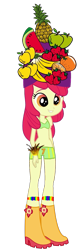 Size: 509x1566 | Tagged: safe, artist:applebloomfun, apple bloom, human, equestria girls, g4, apple, banana, boots, bra, carnaval, clothes, feather, female, food, fruit hat, hat, leg band, orange, pineapple, rio de janeiro, shoes, simple background, solo, strawberry, transparent background, underwear, vector, watermelon, wristband