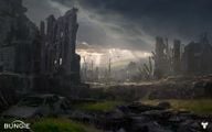 Concept art of a destroyed city within the European Dead Zone.