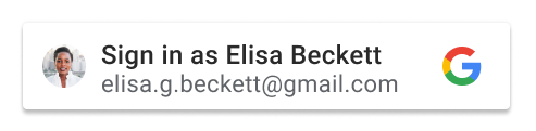 आपके हिसाब से बनाया गया बटन, जो Google खाते का नाम दिखाता है.
