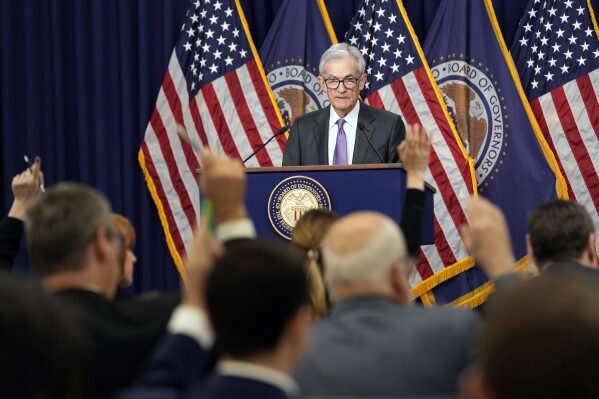 FILE - Federal Reserve chair Jerome Powell speaks during a news conference at the Federal Reserve in Washington, March 20, 2024. With the economy still humming, consumers spending freely and employers hiring briskly, some economists are beginning to wonder whether the Fed might decide it doesn’t need to cut rates until late this year. (AP Photo/Susan Walsh, File)