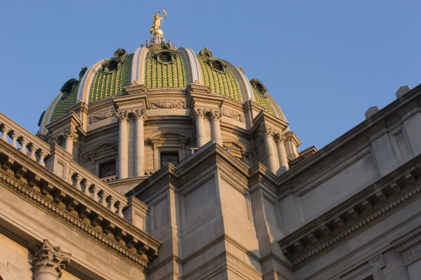 FILE - Shown is the Pennsylvania Capitol building, Dec. 8, 2015, at the state Capitol in Harrisburg, Pa. Months before Donald Trump's assassination attempt, some Pennsylvania lawmakers had proposed to outlaw the type of rifle used in the shooting. (AP Photo/Matt Rourke, File)