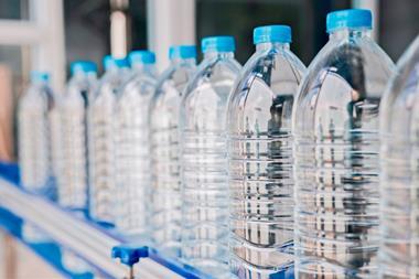 water bottles shelf store