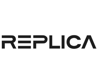 replica logo in black