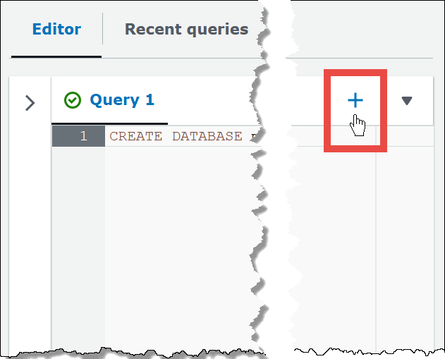 Choose the plus icon to create a new query.