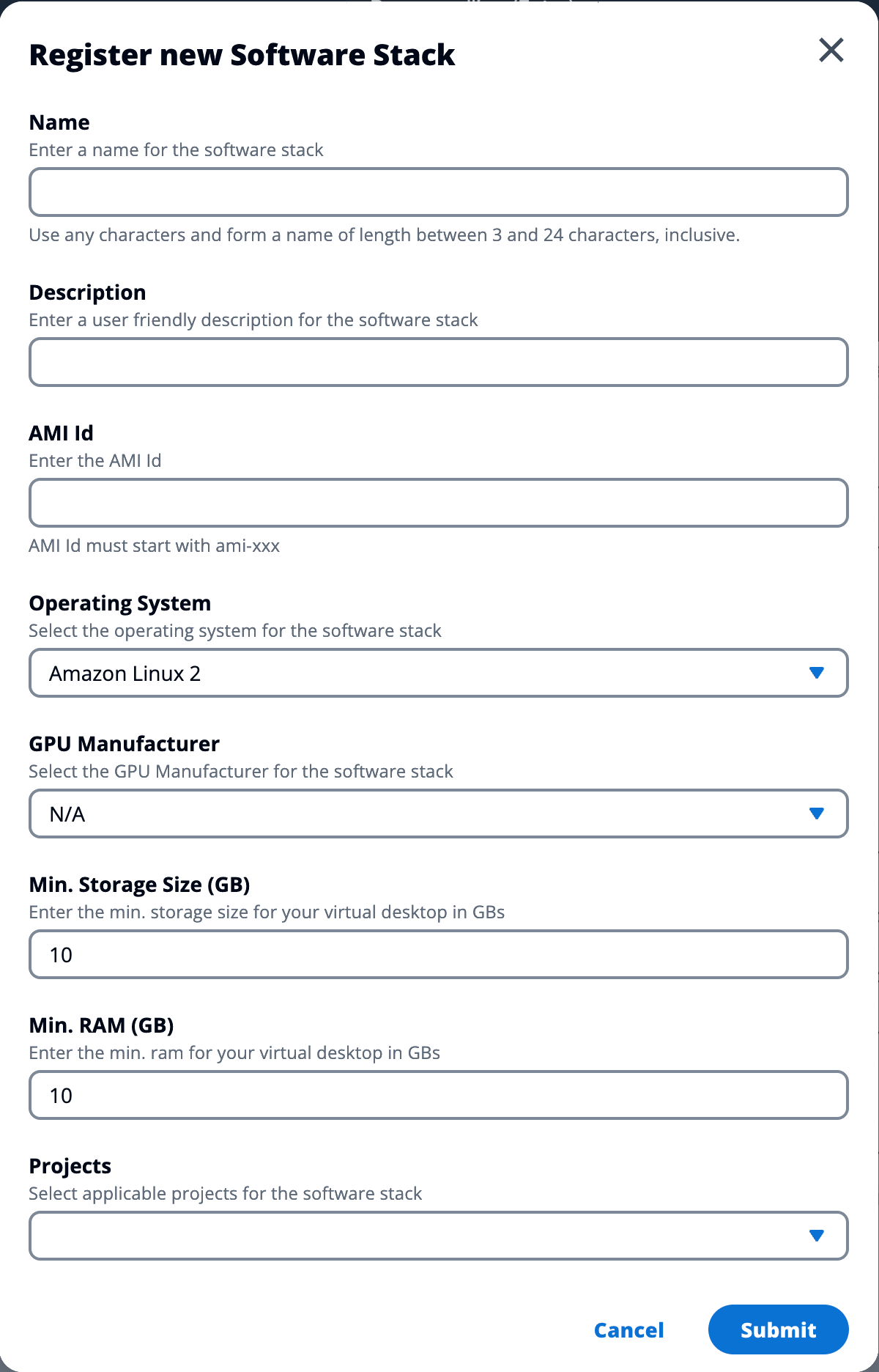 Register software stack