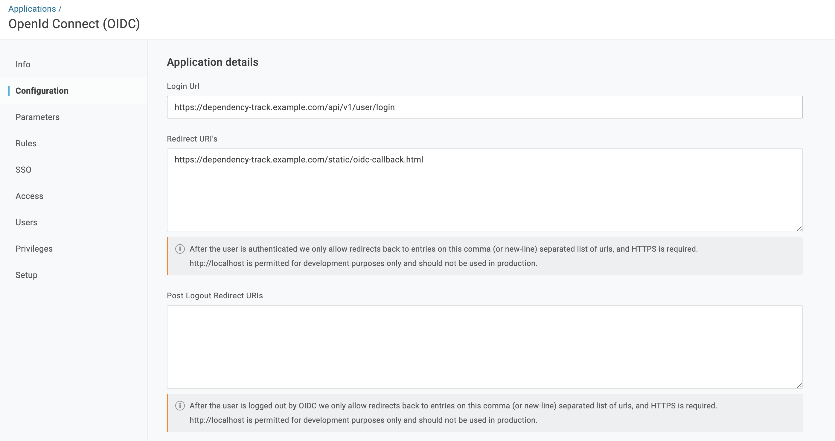 OneLogin OIDC Application Configuration