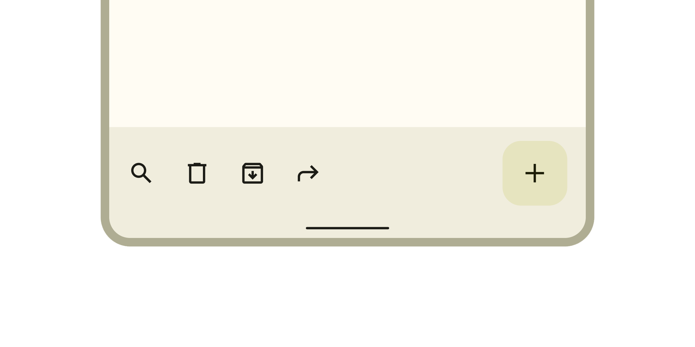 Rendered image or visualization of the Bottom app bar widget.