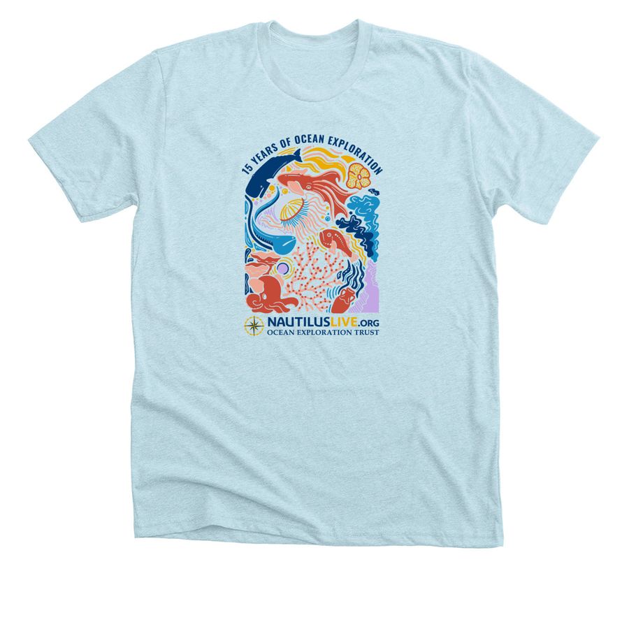 Celebrating 15 Years of Nautilus Live, a Ice Blue Premium Unisex Tee