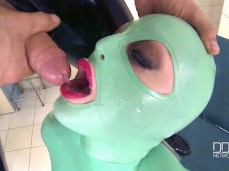 Beautiful latex cumshot gif