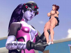 Giant Widowmaker Tickles Tiny Brigitte gif