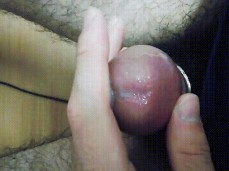 Masturbation after ejaculation. Light semen. gif