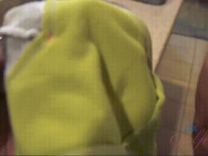 her damp yellow panties gif