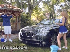 Cheerleader carwashing gif