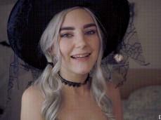 cute blonde witch cum gif