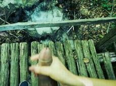 OUTDOOR HANDJOB cum eruption italian amateur give head Wood Blowjob cumshot gif