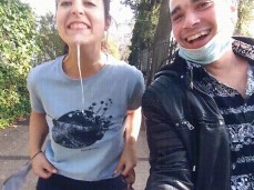 Cum in Mouth Walk Public gif