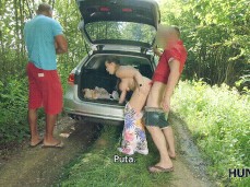 Sofia Lee cucked hubby in hatchback on sideroad 01 gif