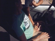 amateur car public handjob gif