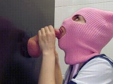 pink mask blowjob gif