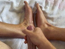 Cumming SO HARD on my big FEET gif