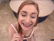 Braces and down blouse blowjob gif