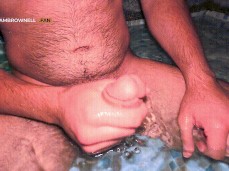 Sam Brownell strokes his big, beautiful cock in the neighbours' pool 0042-1 gif