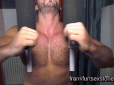 Handsome, hot, hairy-chested Eric Tomfor aka Zak Hood does pec decs 0210 gif