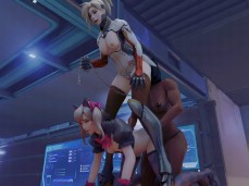 D.Va x Mercy x Pharah gif