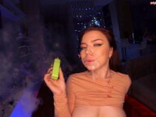 kisankannaOnlyFans smoking vape with cum on face gif