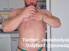 Jeunebodyalpha1 aka Jeunealpha oils up his big, hot pecs 0122-1 4 gif