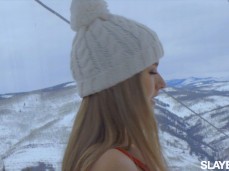 blonde hotties in winter gif