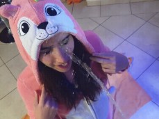 teen gets pissed on wearing onesie gif