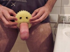 Scrub daddy has a looong tongue gif