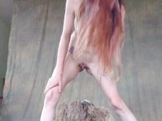 Redhead rides dildo to leg quivering squirting orgasm she can barely stand! gif