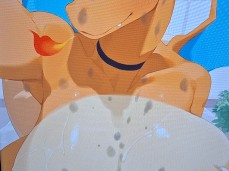 Pokemon Charizard get MASSIVE cum tribute over her big tits! gif