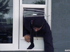 Aaron Trainer catches a hot, hairy-assed Latino burglar 0104 6 gif